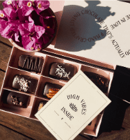 box of high end dark chocolates
