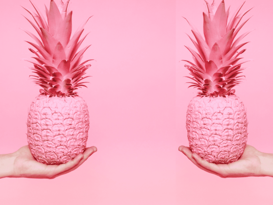 two pink pineapples being held in an outstreached hand on a pink background Wholesome IVF and fertility memes for when you’re feeling fragile