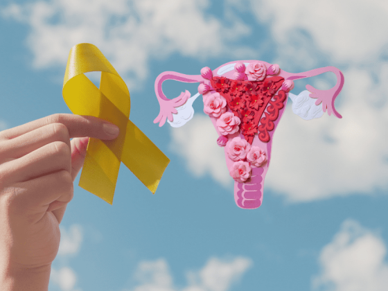 endometriosis yellow ribbon and flower uterus resources