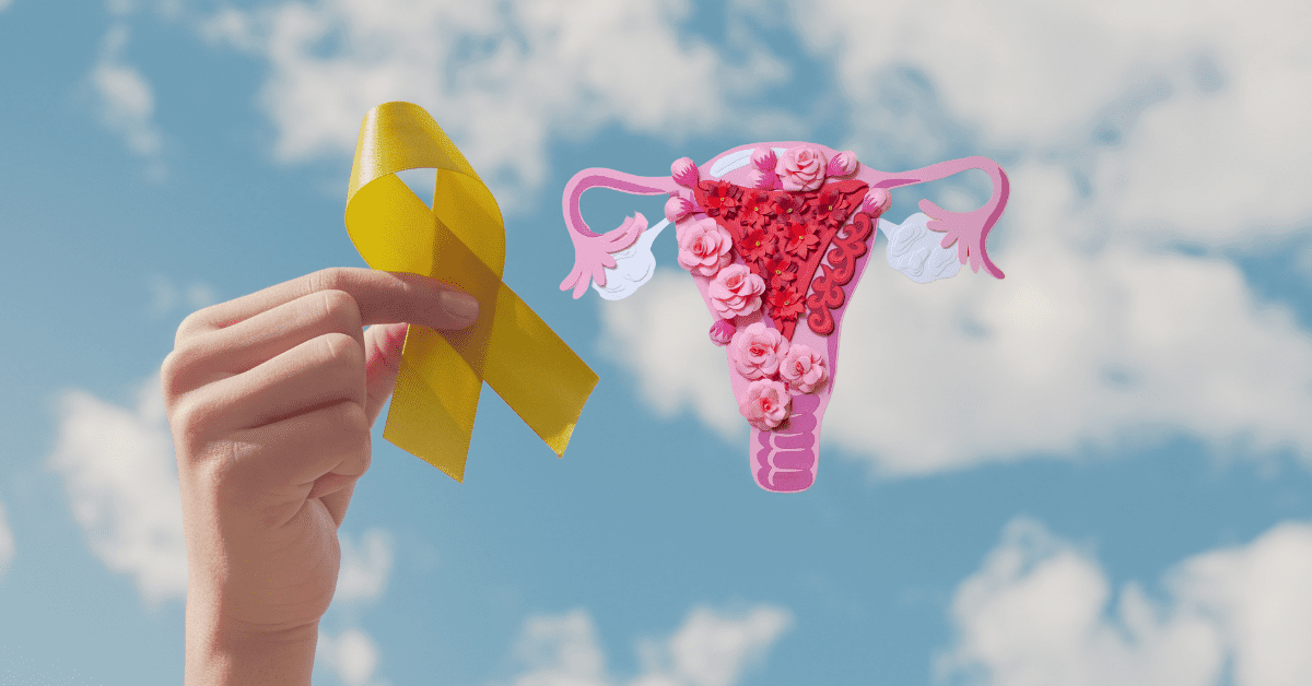 endometriosis yellow ribbon and flower uterus resources