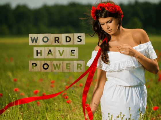 words have power, words hurt artice, image is of a woman with dark marks and bruises illustraing the atricles point