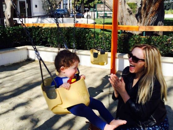 Jules Burke and her son