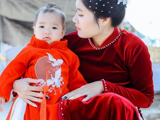 chinese woman and baby