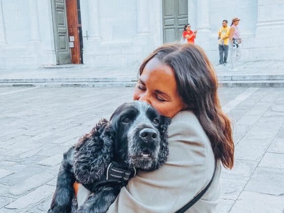 Emma Kemsley and her dog