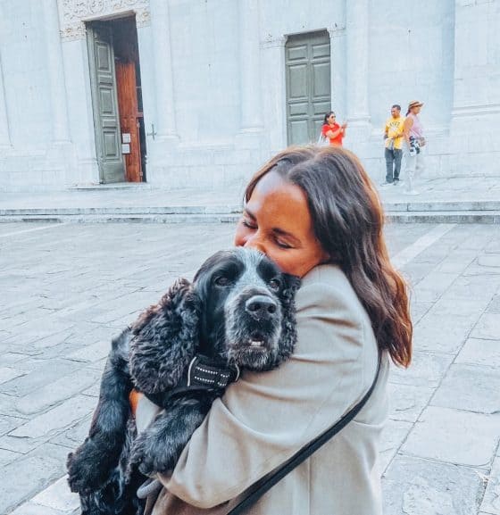 Emma Kemsley and her dog